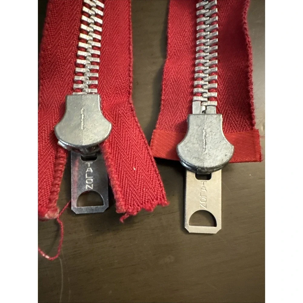 Rare VTG TALON 24'' New‎ 10 Red 1970's Metal Tooth 2-way Separating Zippers